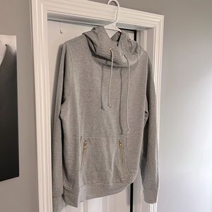 Heathered grey Lily and Lottie hooded sweatshirt size large.